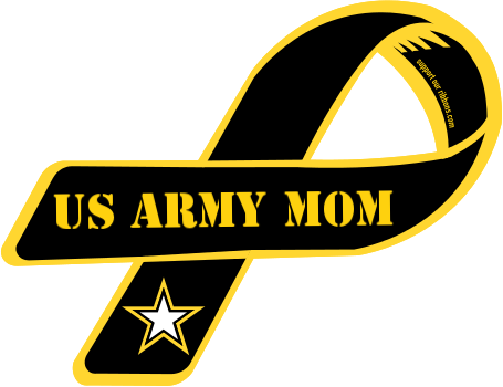Us Army Mom - Support Our Troops Ribbon (455x350)