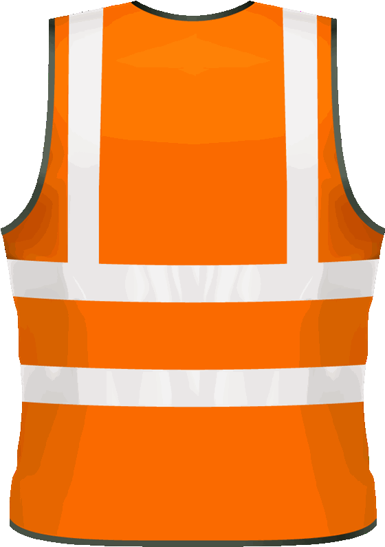 Jacket Clipart Hi Vis - High Visibility Vest Back (569x800)
