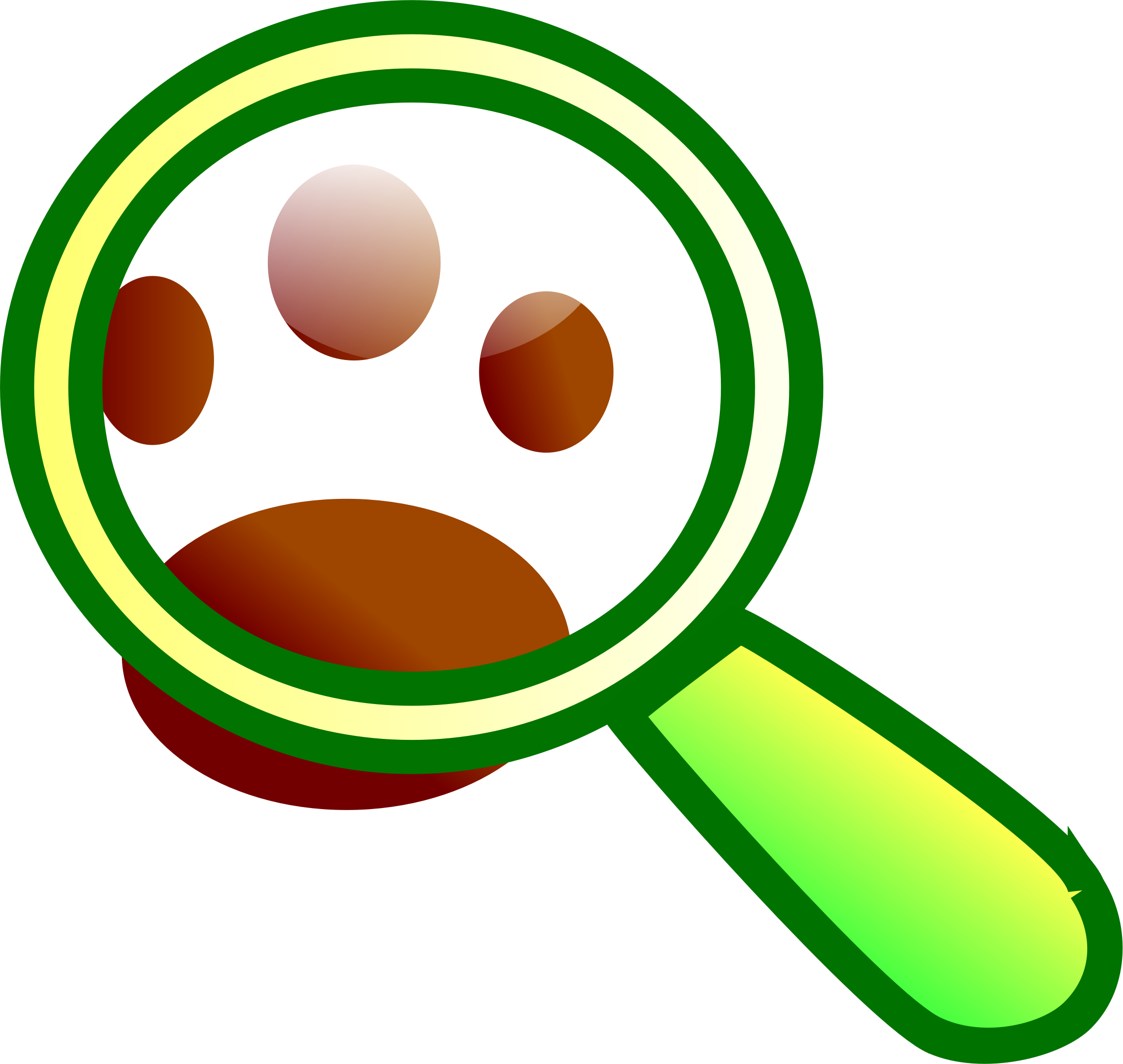 Clipart Find - Magnifying Glass Green (2256x2137)