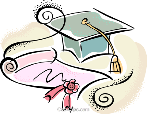 Graduation Hat And Certificate Royalty Free Vector - Graduation Images Clip Art (480x374)