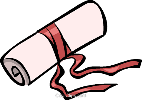 Diploma Royalty Free Vector Clip Art Illustration - Dibujo Birrete De Graduacion (480x338)