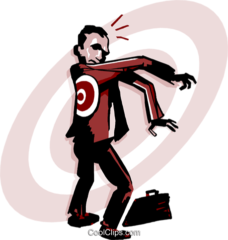 Business Man With Target On Back Royalty Free Vector - Illustration (455x480)