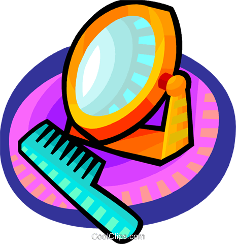 Mirror And Comb Royalty Free Vector Clip Art Illustration - Mirror And Comb Royalty Free Vector Clip Art Illustration (465x480)