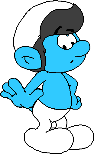 Greaser Dressed As A Regular Smurf By Grishamanimation1 - The Smurfs (384x528)