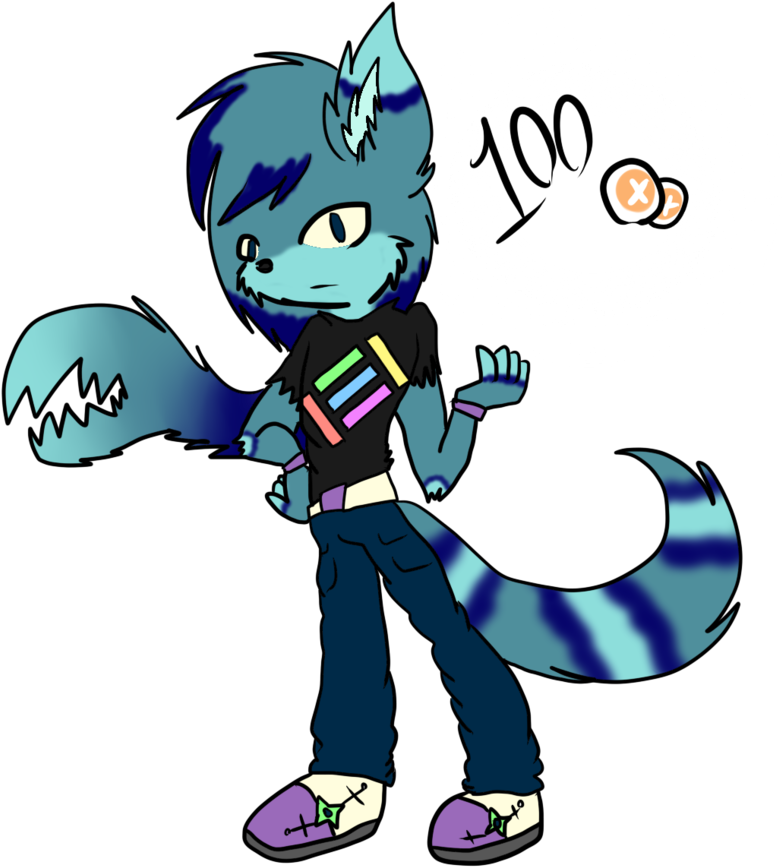 Raccoon/wolf Punk Mix By Sgk Adopts - Cartoon (824x970)