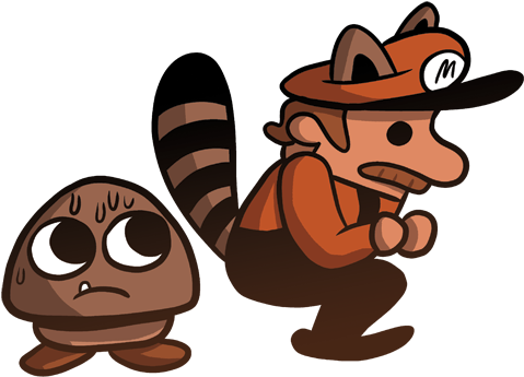 Raccoon Mario - Cartoon (500x379)