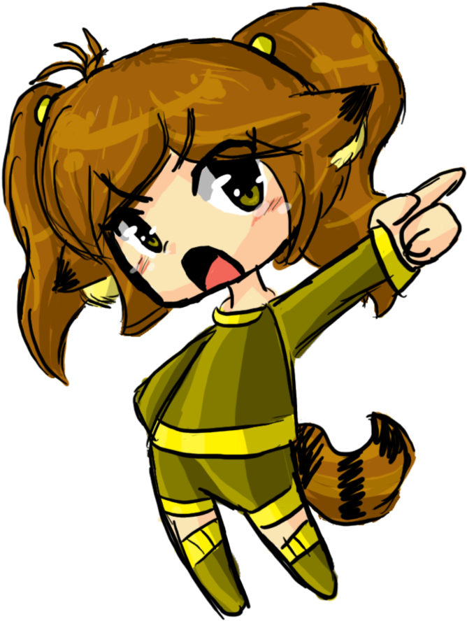 Chibi Angry Raccoon By Rumay-chian - Angry Chibi Girl Png (857x933)