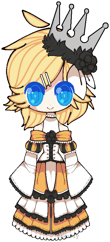 [fan Art] Queen Kagamine Rin By Skuiiy - Cartoon (383x839)