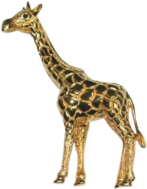 Ciner Giraffe Designer Gold Tone Pin With Rhinestone - Giraffe (387x387)