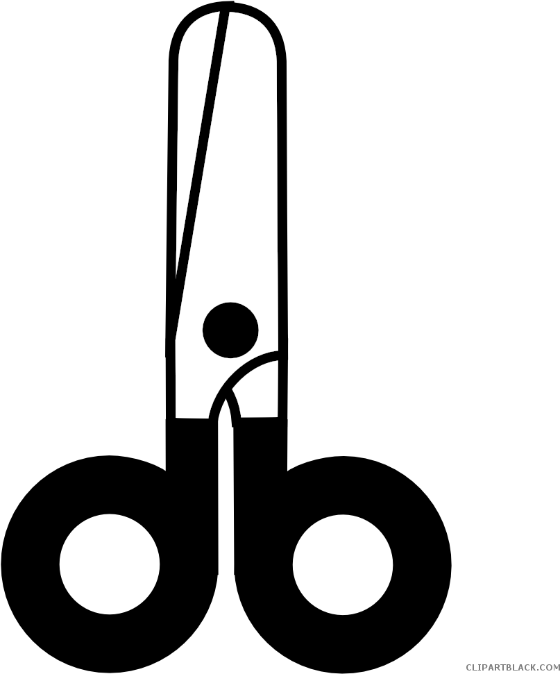 School Scissor Tools Free Black White Clipart Images - Closed Scissors (980x980)