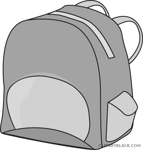 School Backpack Tools Free Black White Clipart Images - Clip Art (466x491)