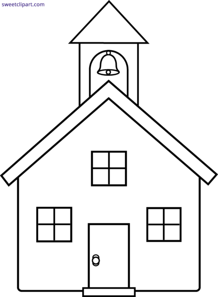 School House Silhouette At Getdrawings Com Free For - Drawing Of A Church (440x600)