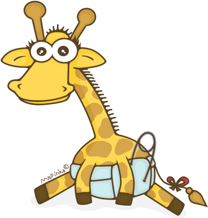 Cute Baby Giraffe Cartoon - Giraffe (800x807)