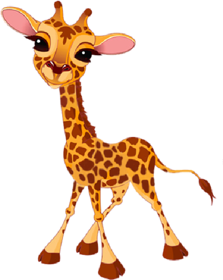 Baby Giraffes Cartoon Clip Art - Giraffe Cartoon Png (600x600)