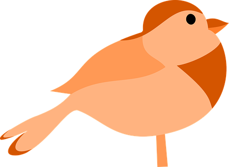 นก, สีส้ม, สีน้ำตาล, โรบิน, ขนาดเล็ก - Orange Bird Clip Art (466x340)