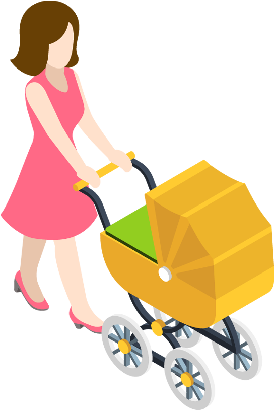 Cartoon Baby Carriage - Baby Transport (550x820)