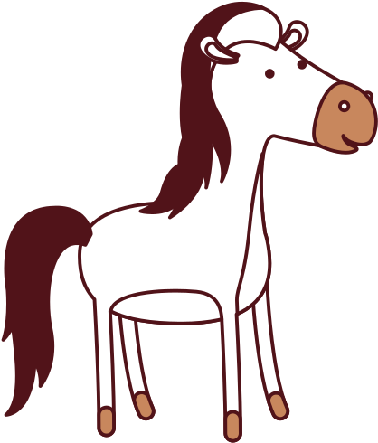 Horse Cartoon In Color Sections - Llegua Para Dibujar Facil (550x550)