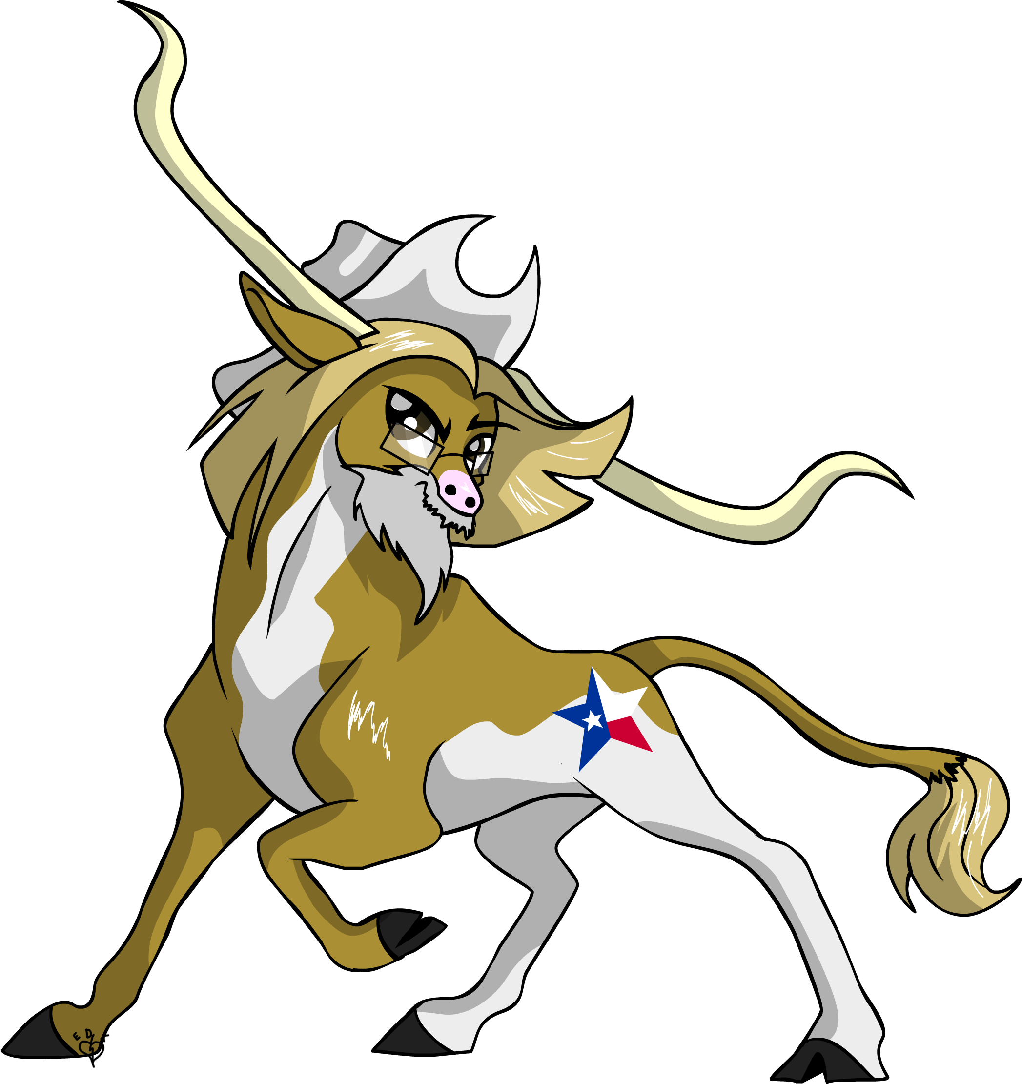 Big Tex The Longhorn Commission By Lightning-bliss - Cartoon (2300x2300)