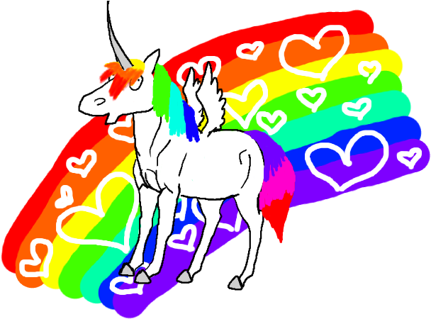 Winged Unicorn Doodle Clip Art - Cartoon (640x500)