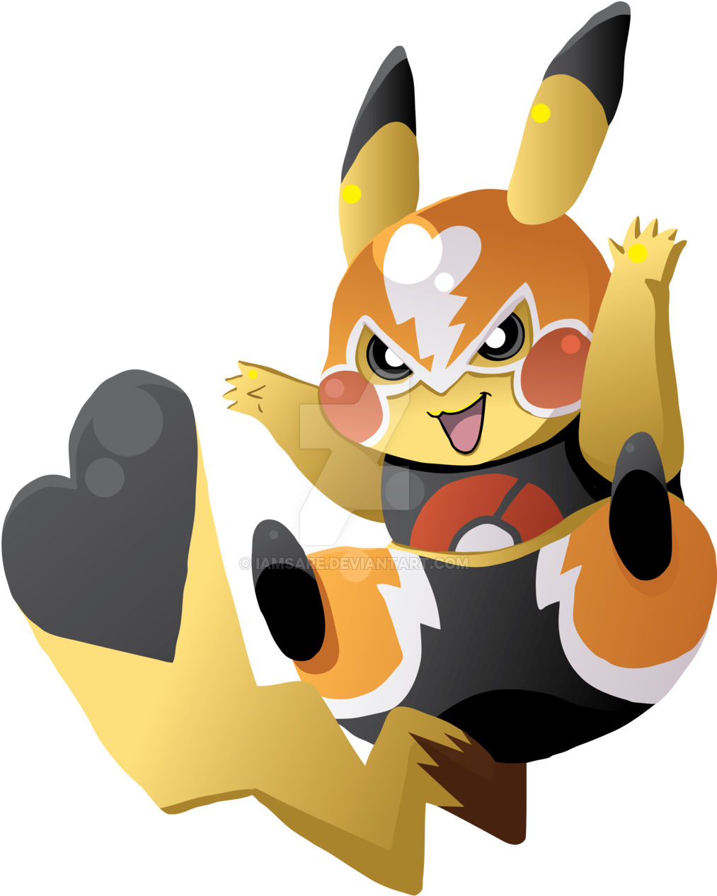Libre By Iamsare On Deviantart - Pikachu Libre (1024x1290)
