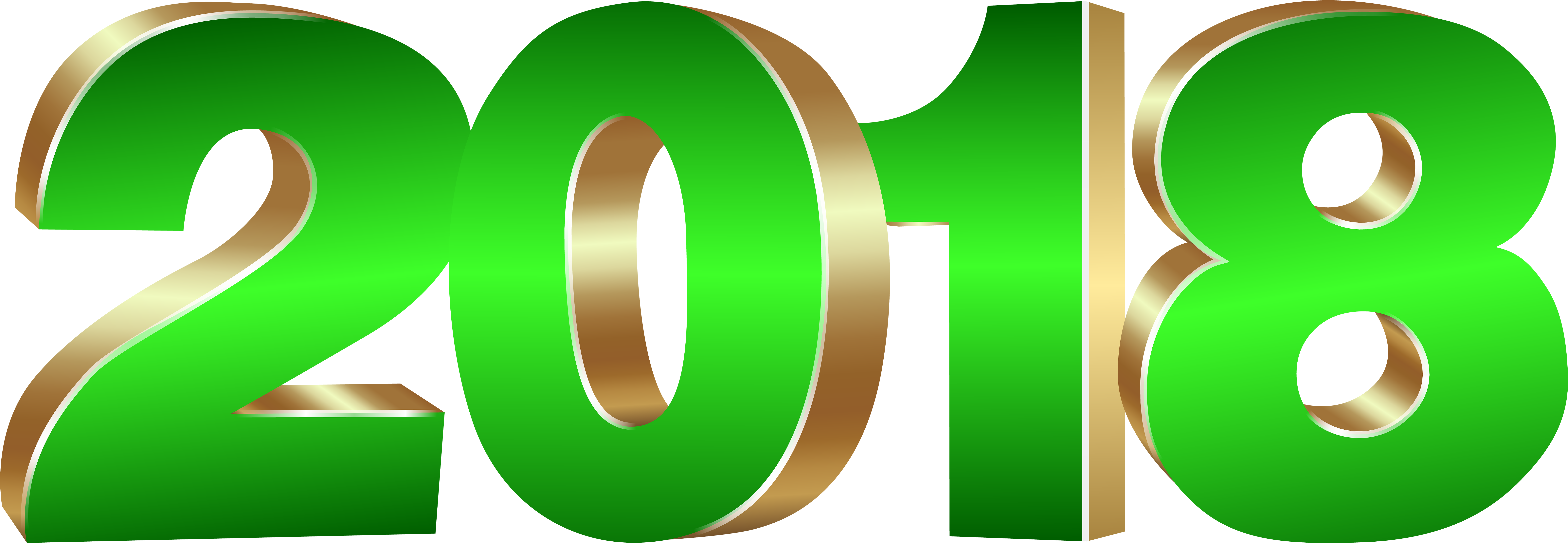 2018 Gold And Green Png Clip Art Image - Graphic Design (8000x2819)