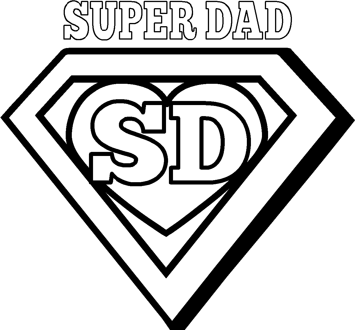 You Rock Coloring Pages - Logo Super Papa À Colorier (1350x1170)