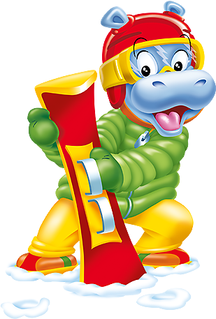 Kinder Happy Hippo Winter-spaß - Cartoon (334x483)