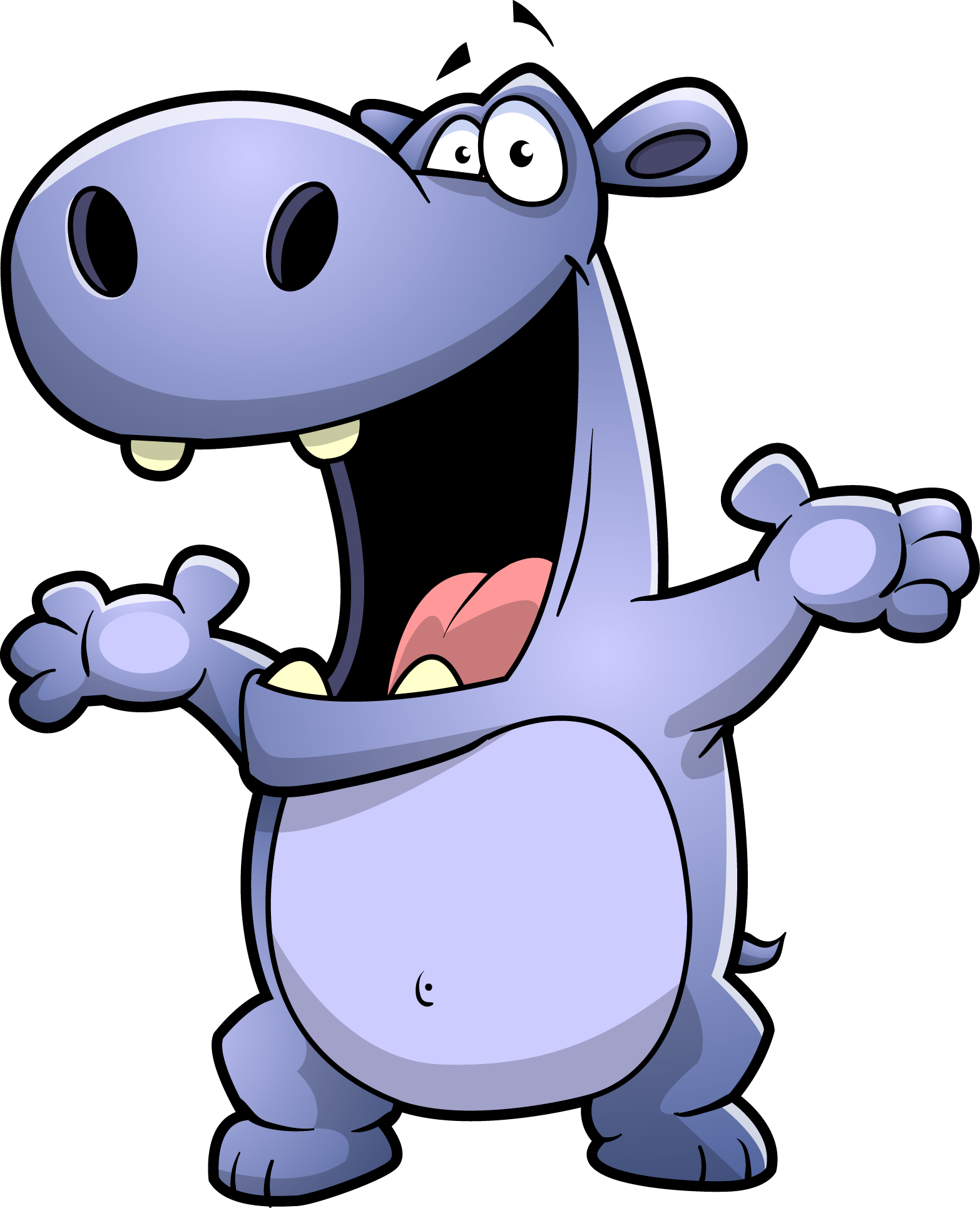 Hugo Is A Young And Adventurous Hipoppotamus Who Lives - Excited Hippo (1566x1930)