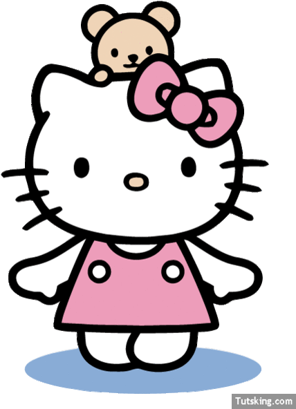 Hello Kitty Flowers Clip Art Clipart Collection - Hello Kitty With Bear (456x612)