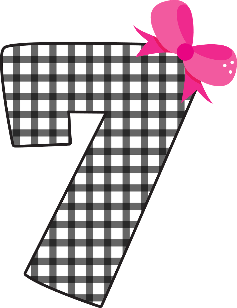 Say Hello - Cute Number 7 Clipart (900x1167)