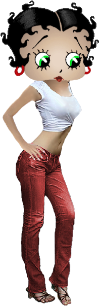 Betty Boop In Her Red Blue Jeans - Betty Boop Skinny (306x620)