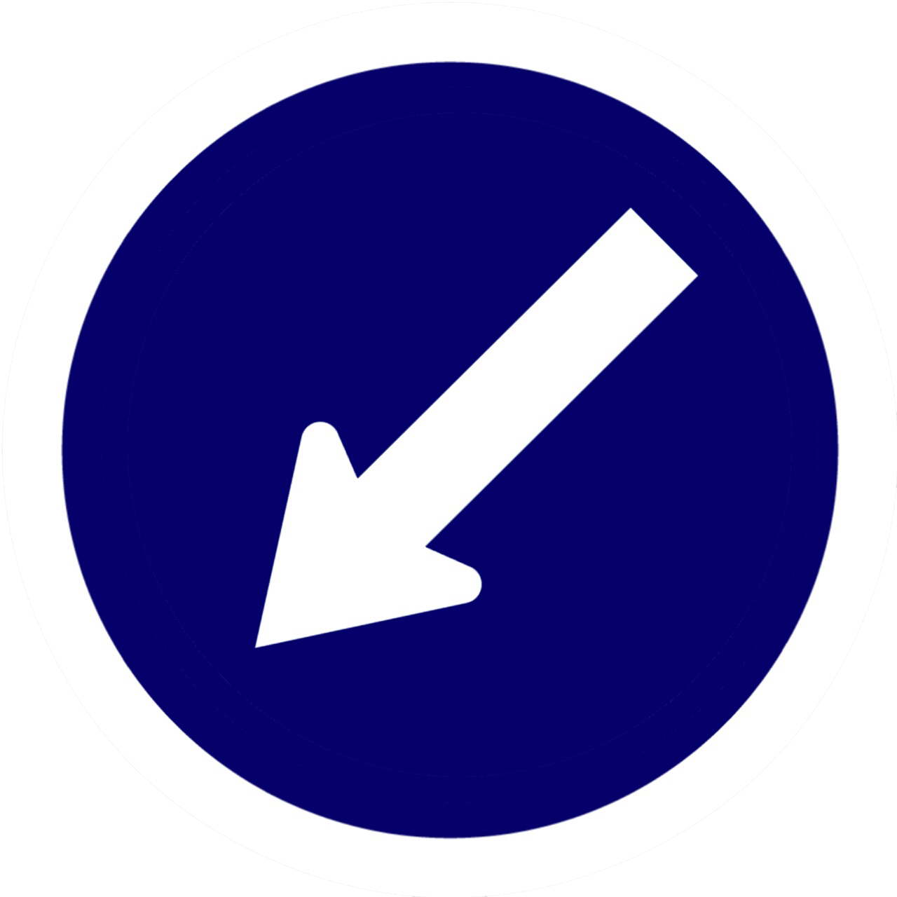 Keep Left Tha B-40 - Traffic Sign (1280x1280)