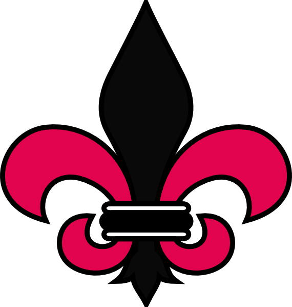 Hot Pink Fleur De Lis Clip Art At Clker - Mardi Gras Fleur De Lis (570x598)