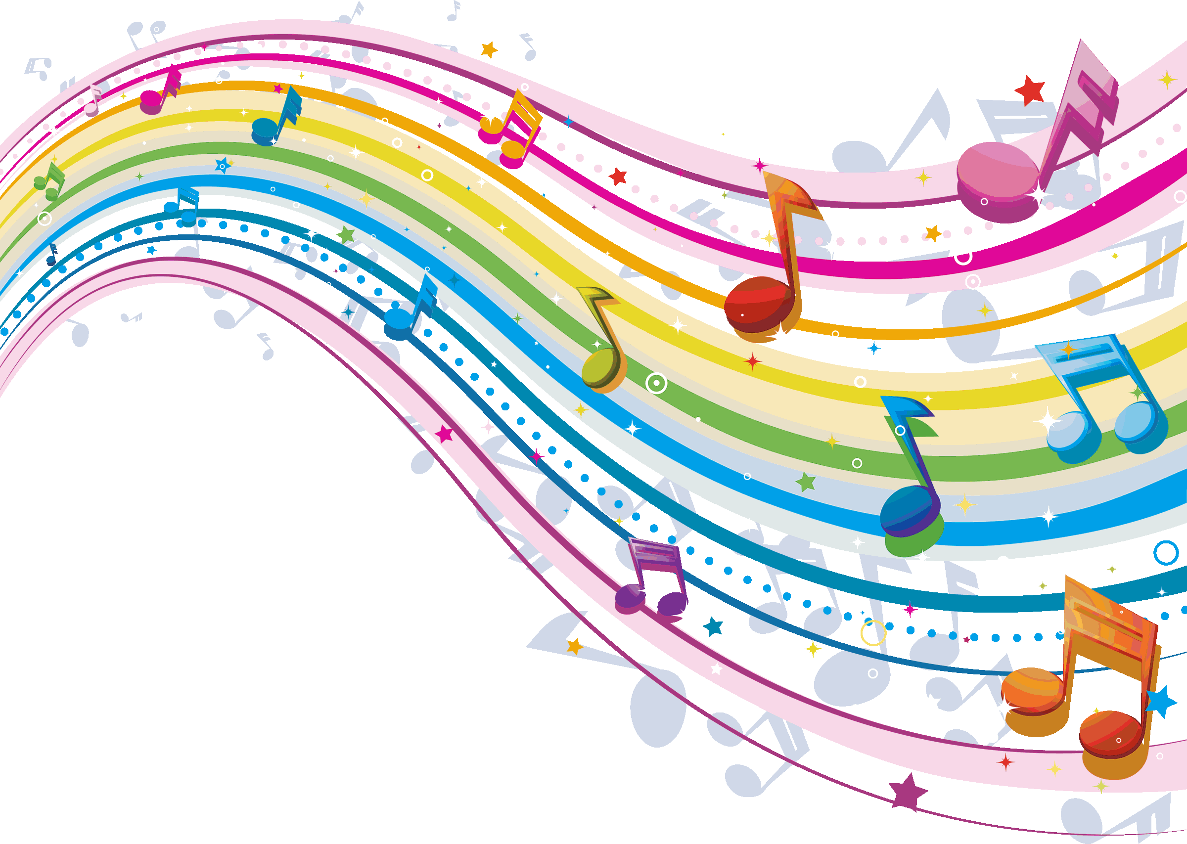 Musical Clipart Musique - Musical Notes In Colour (2400x1707)