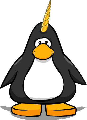 Golden Unicorn Horn Pc - Club Penguin (368x505)