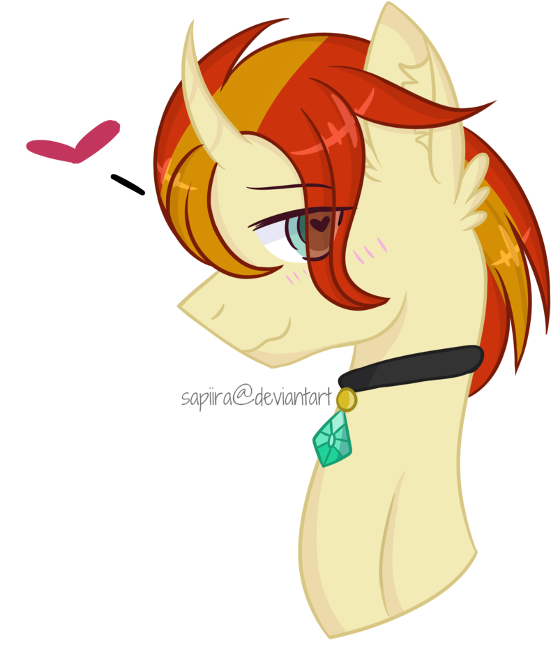 Sapiira, Bust, Curved Horn, Heart Eyes, High Res, Male, - Cartoon (896x1024)