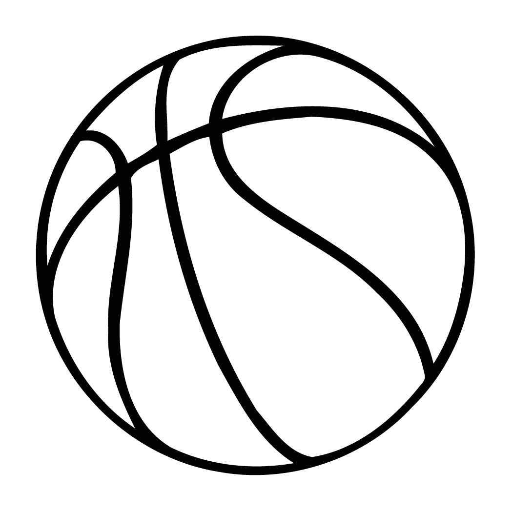 Basketball Decal - Outline Of A Basketball (1051x1051)