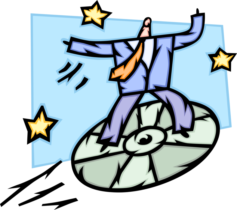 Vector Illustration Of Businessman Soars To New Heights - Vector Illustration Of Businessman Soars To New Heights (788x700)