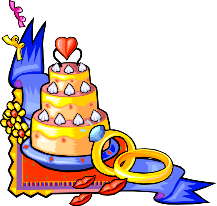 Vector Illustration Of Wedding Cake Traditional Cake - Vector Illustration Of Wedding Cake Traditional Cake (738x700)