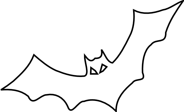Simple Outline Drawing Of A Bat Clipart - Bat Outline (600x365)