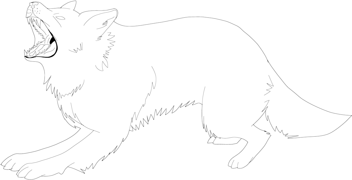 Wolf Drawing Outline For Kids - White Outline Of A Wolf (1213x659)