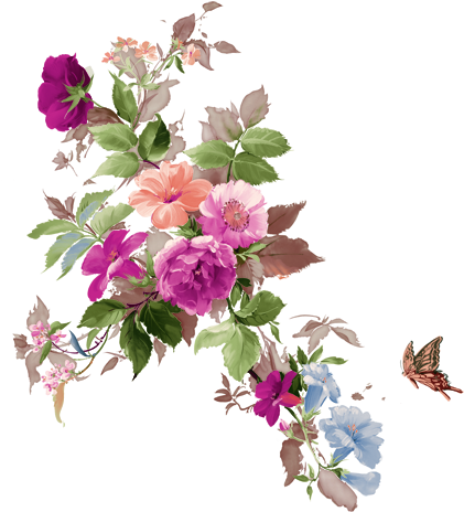 Tubes Fleurs - Mother's Day - Mother - Vintage Style Floral Card (500x492)