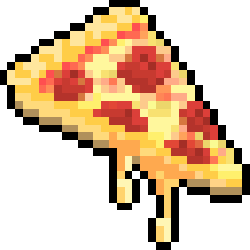 Pixels, Gif, And Kawaii Image - Pizza Pixel (500x500)