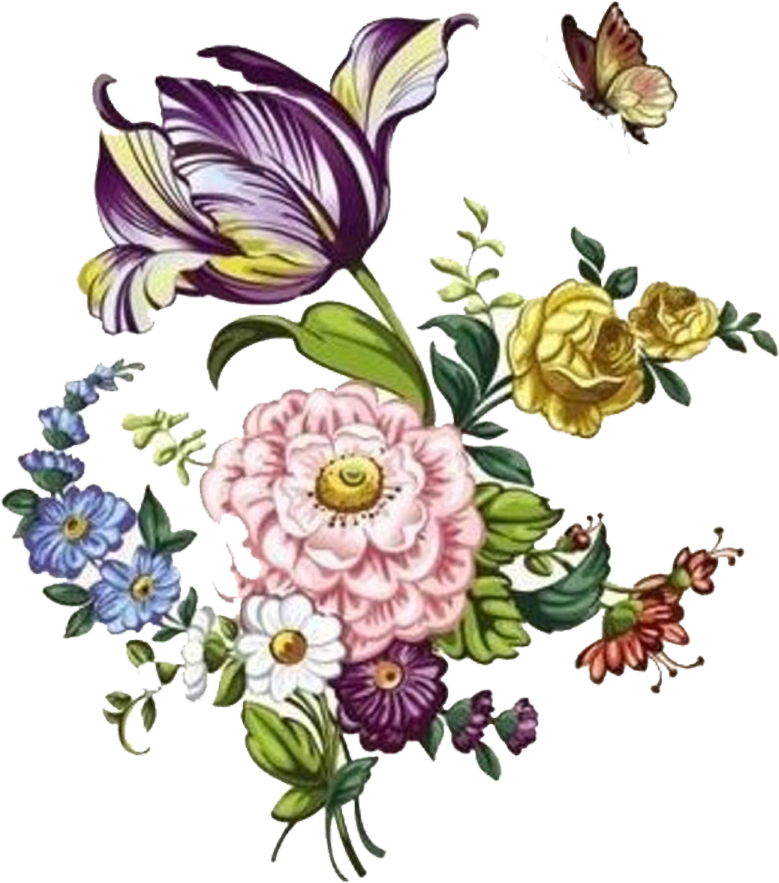 Flower Floral Design Rose Drawing - Vintage Floral Vector Png (1024x981)