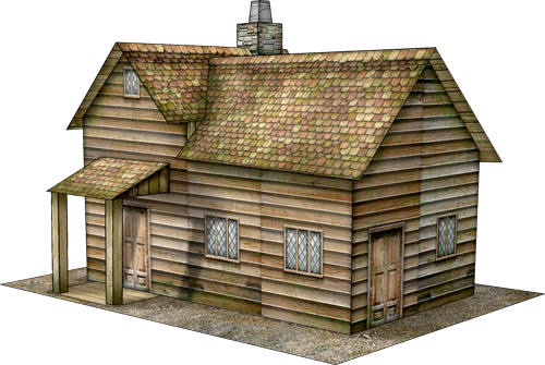 This Model's Footprint Is 7" X - House Of The Frontier (500x335)