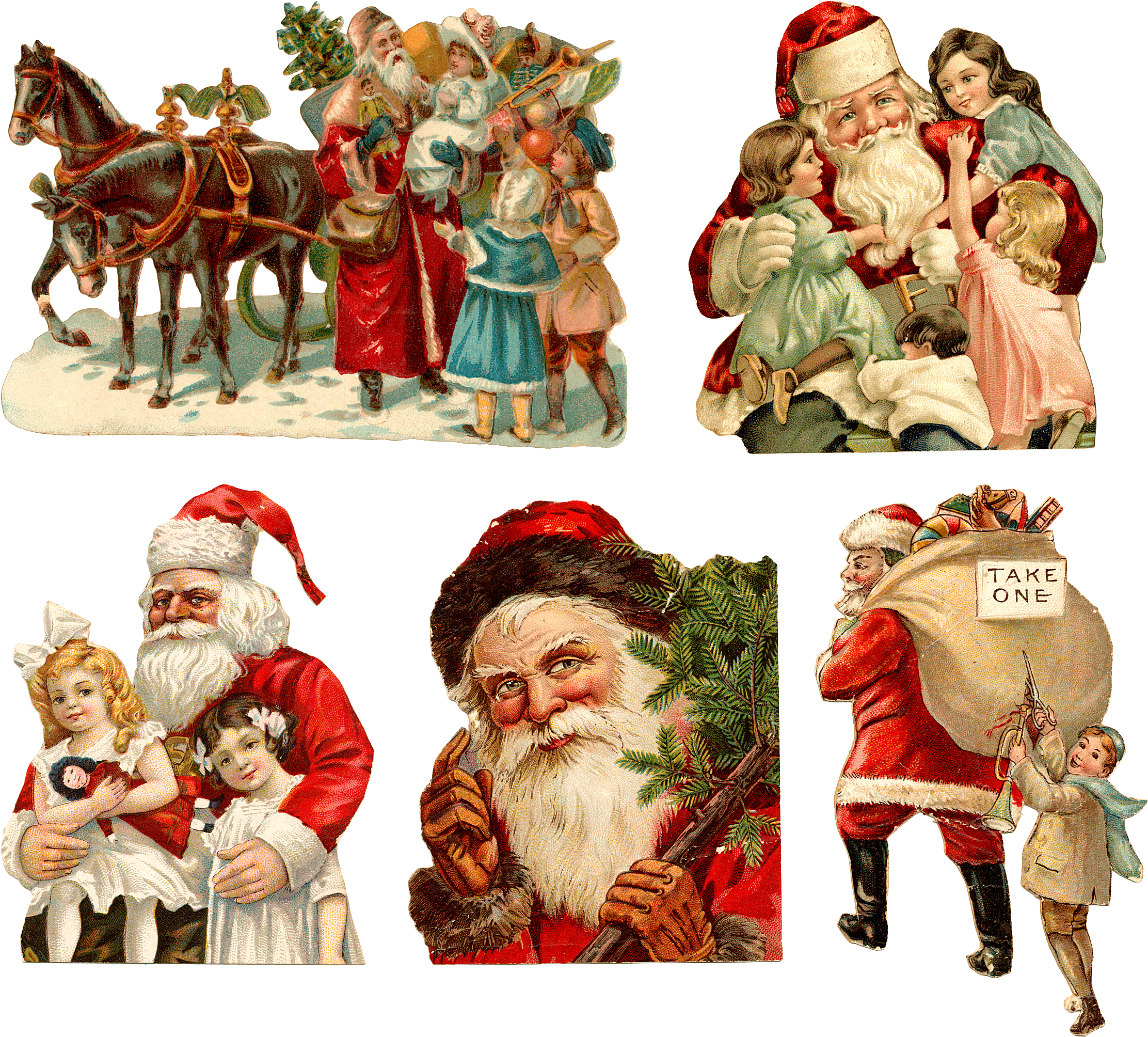 Ded Moroz Snegurochka Santa Claus Christmas Ornament - Father Christmas Santa Claus 96 Holiday Counted Cross (2369x2127)