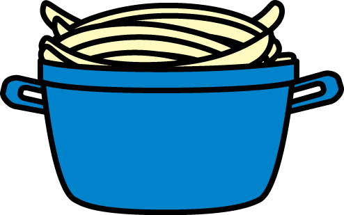 Spaghetti Noodles Clipart Free Download Best Spaghetti - Blue Pot Clip Art (494x309)