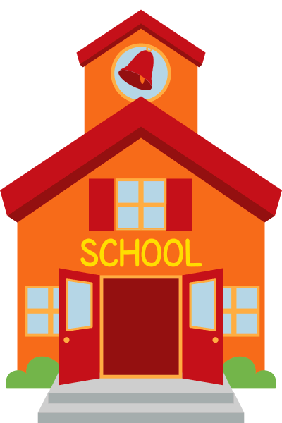 Elementary School Building Clipart For Kids - School Building Animated Gif (400x587)
