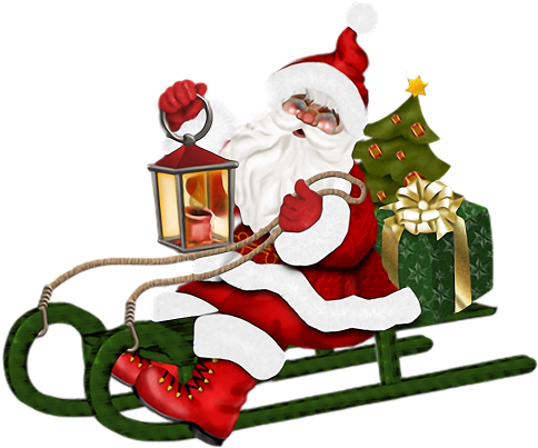 Santa Claus Comes With Sledges - New Year 2018 Sms Png (500x428)