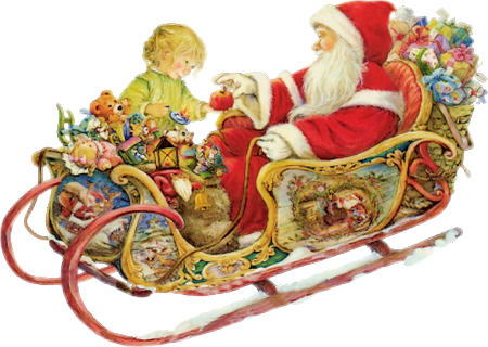 Christmas Children And Santa Claus Lisi Martin - Santa Visiting Little Girl 5'x7'area Rug (450x320)